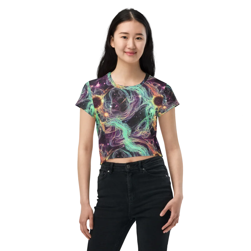 Celestial Vines on Crop Tee — Front