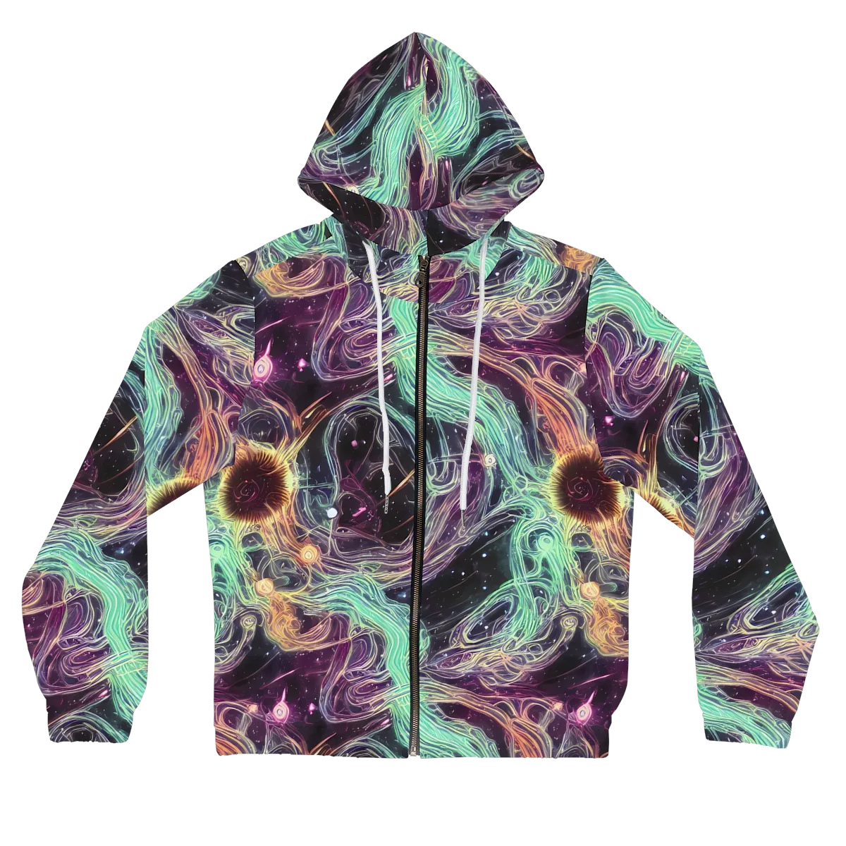 Celestial Vines on Women's Full-Zip Hoodie — Front