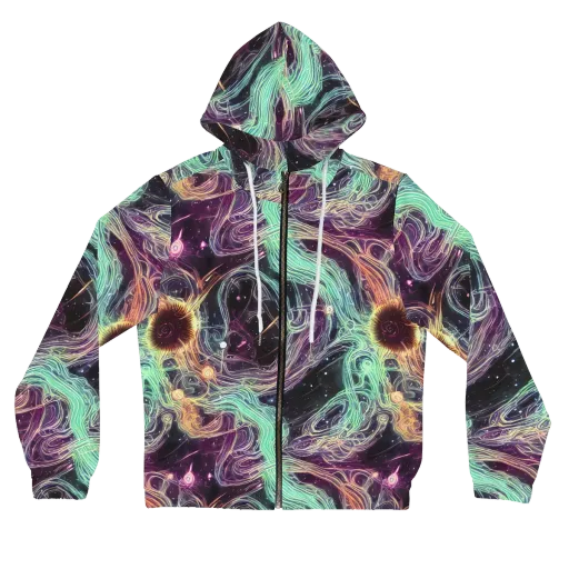 Celestial Vines on a Women's Full-Zip Hoodie
