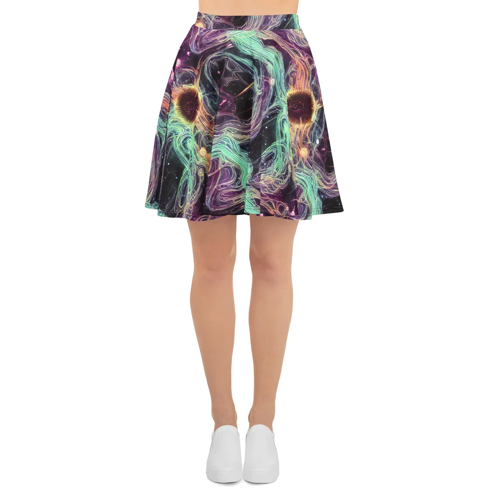 Celestial Vines on Skater Skirt — Front