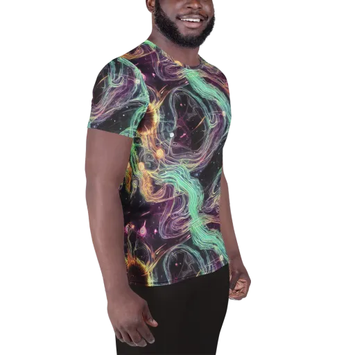Celestial Vines on a Men's Athletic T-Shirt