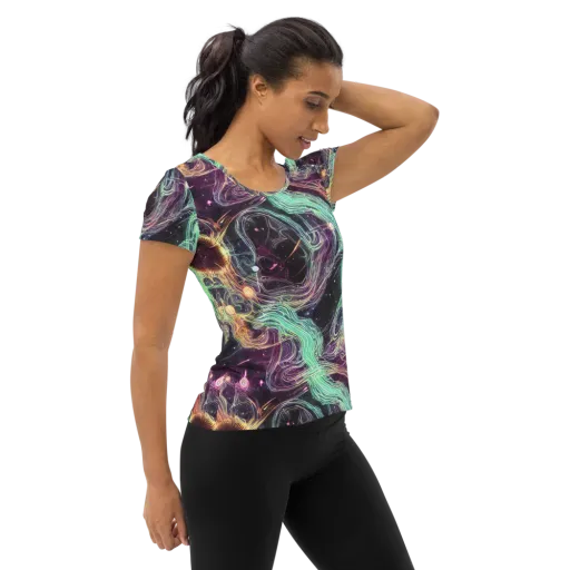 Celestial Vines on a Women's Athletic T-Shirt