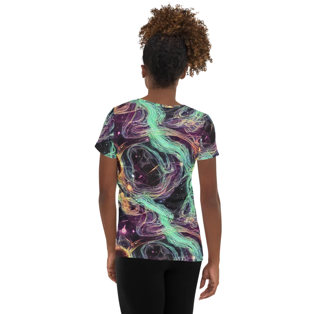 Celestial Vines on Women's Athletic T-Shirt — Back
