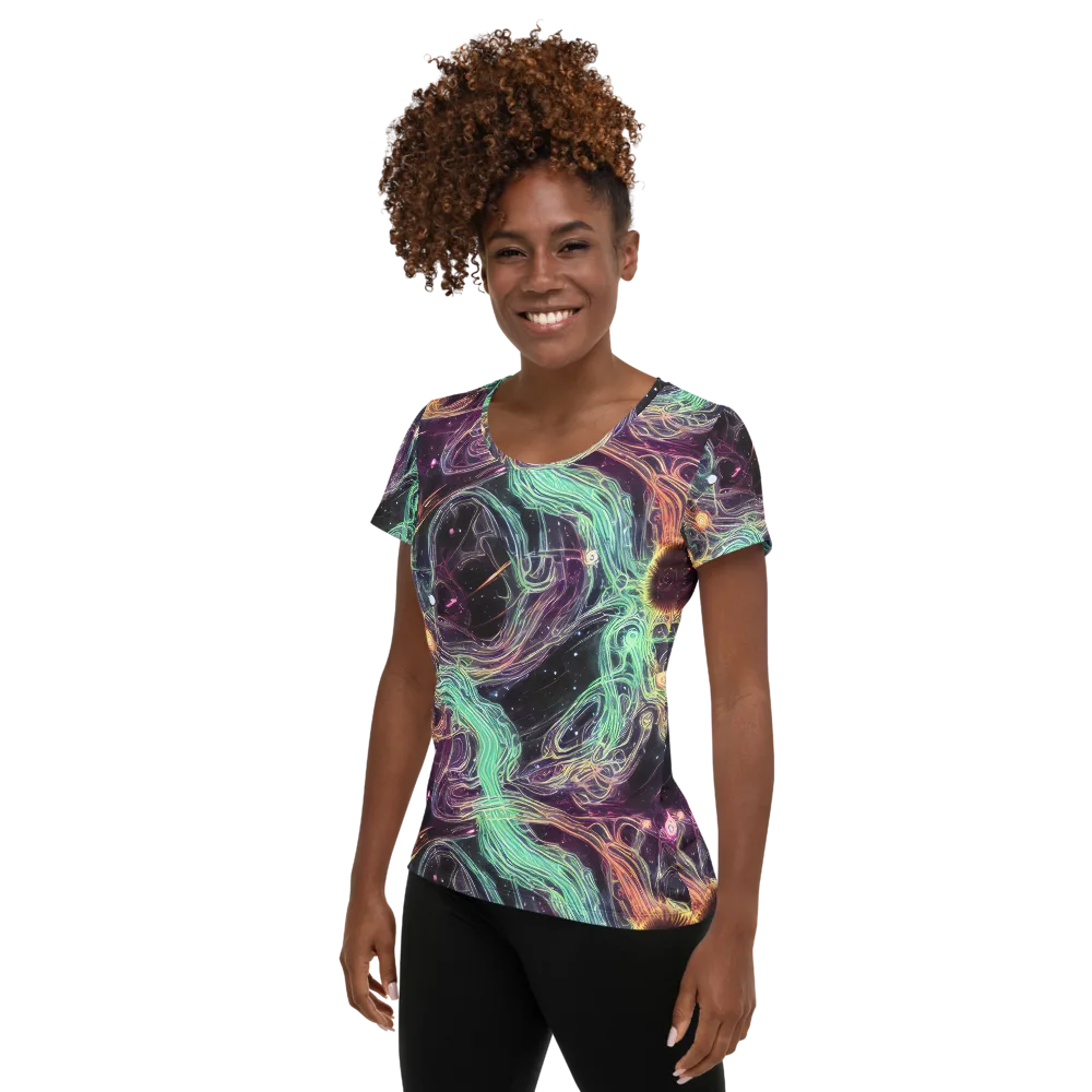 Celestial Vines on Women's Athletic T-Shirt — Left
