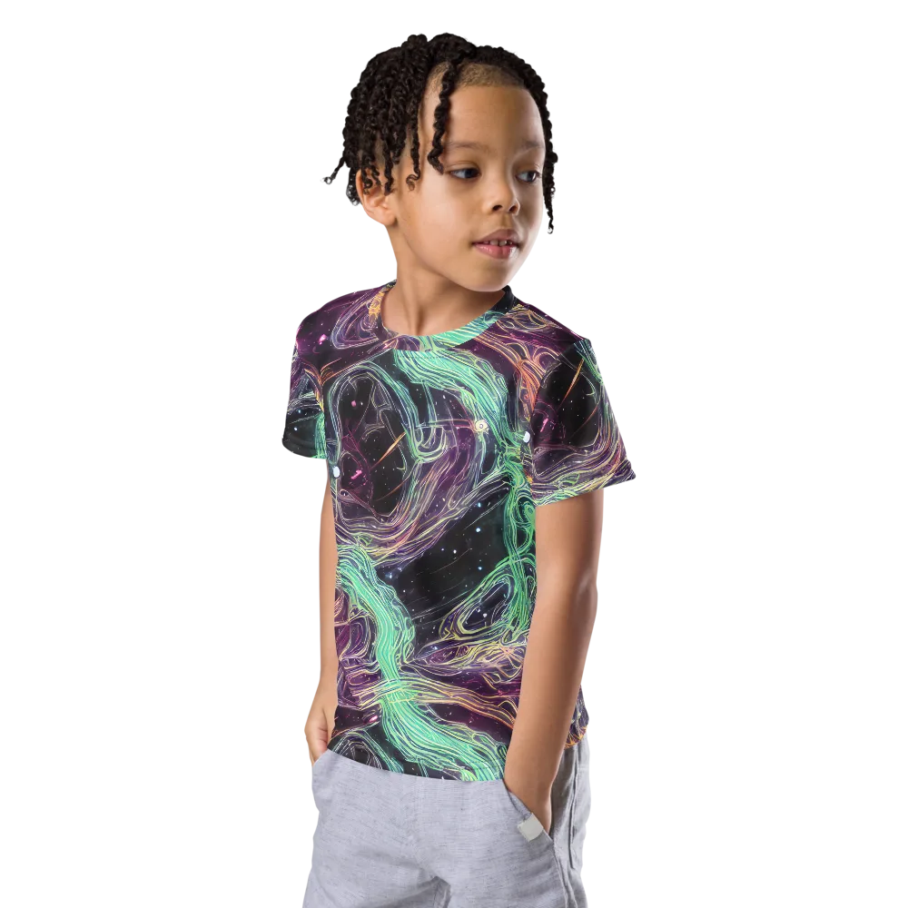 Celestial Vines on Kids Crew Neck T-Shirt — Left Front