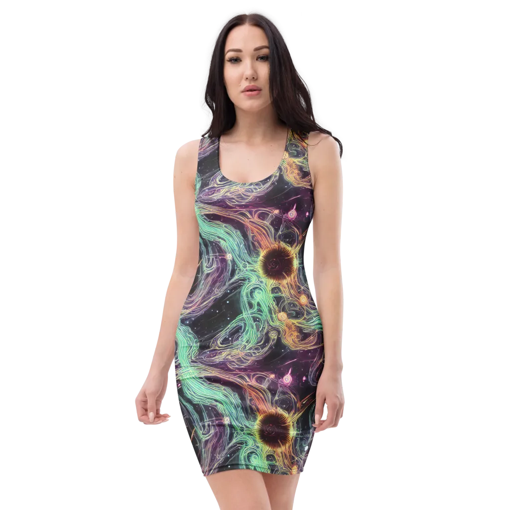 Celestial Vines on Bodycon Dress — Front