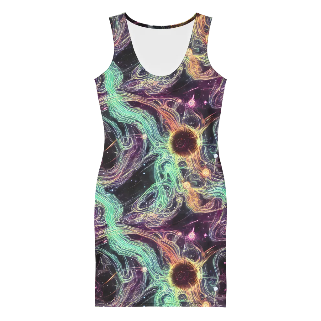 Celestial Vines on Bodycon Dress — Front