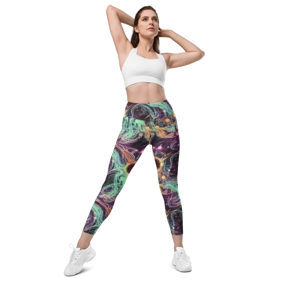 Celestial Vines on Leggings with Pockets — Front