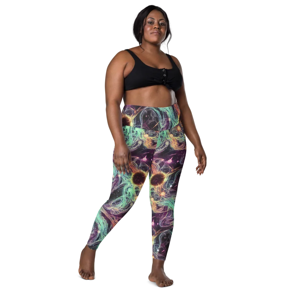 Celestial Vines on Leggings with Pockets — Front
