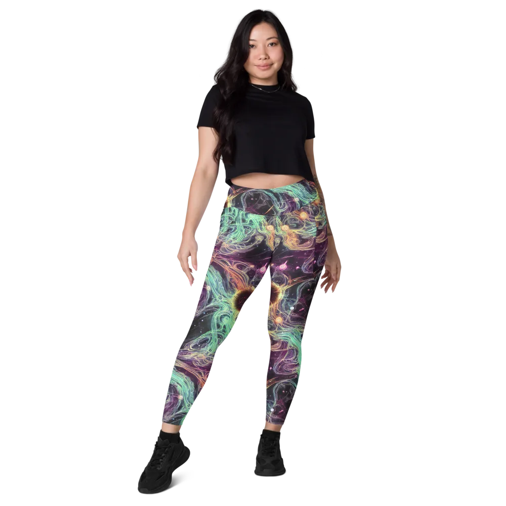Celestial Vines on Leggings with Pockets — Front
