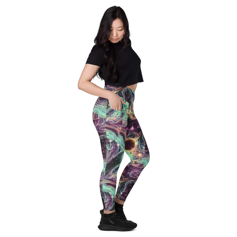 Celestial Vines on Leggings with Pockets — Right