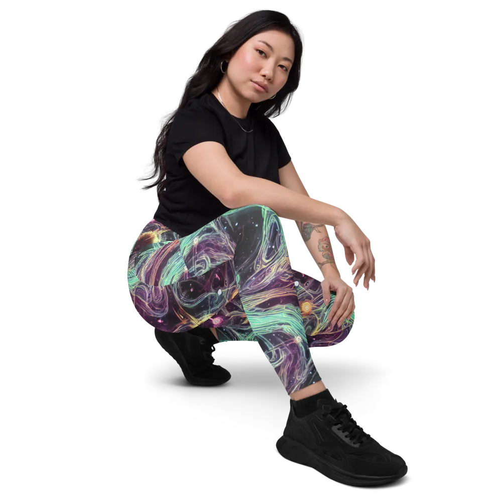 Celestial Vines on Leggings with Pockets — Right Front