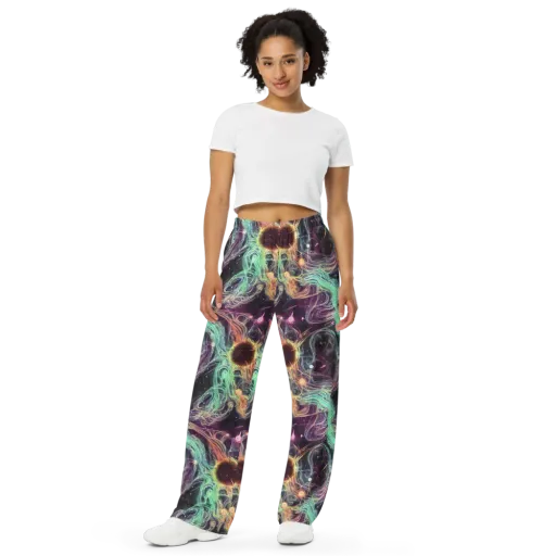 Celestial Vines on a Wide-Leg Pants