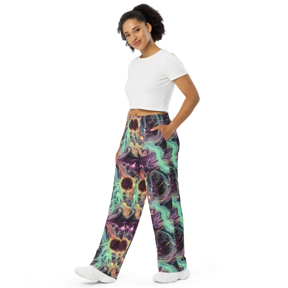 Celestial Vines on Wide-Leg Pants — Left Front