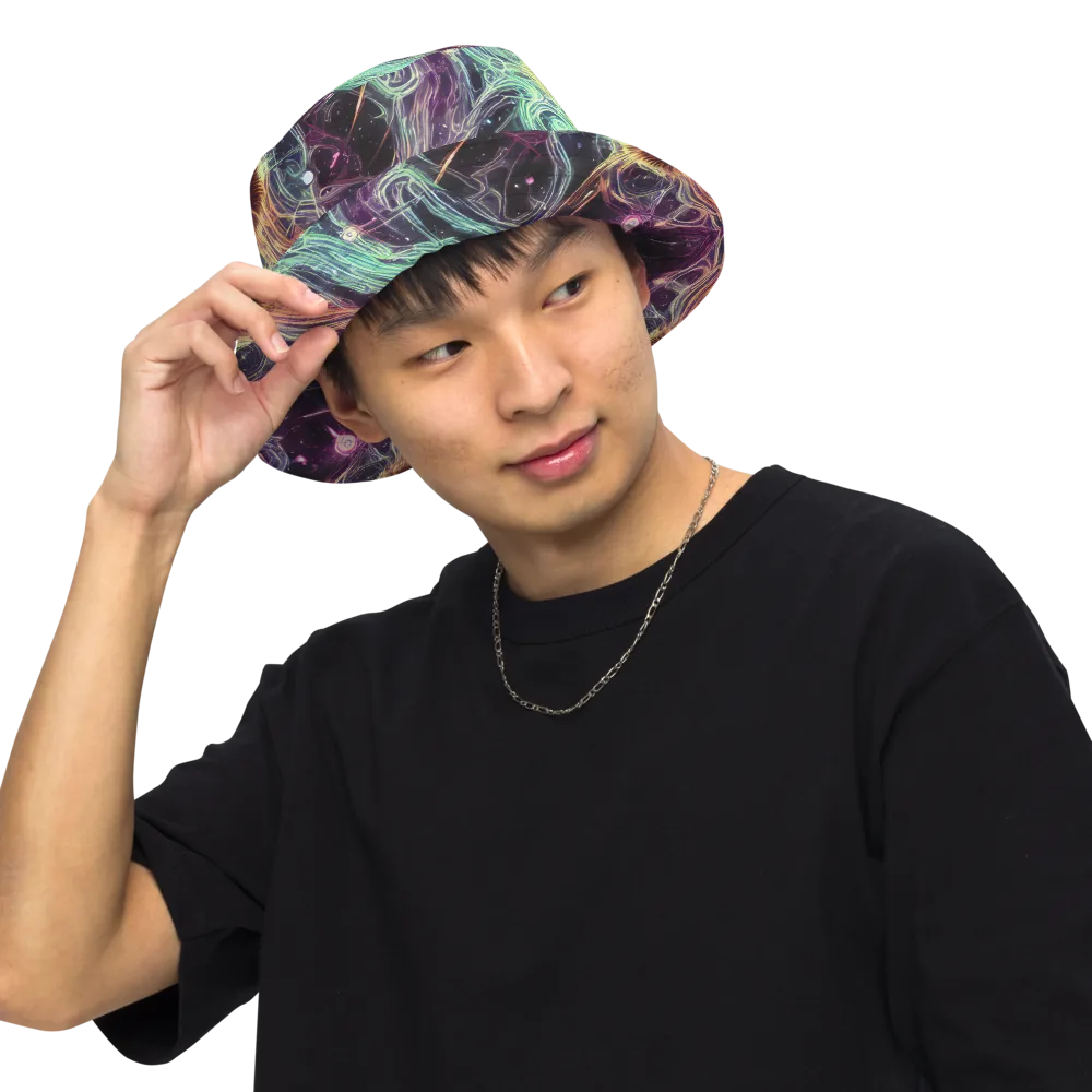 Celestial Vines on Reversible Bucket Hat — Front Inside
