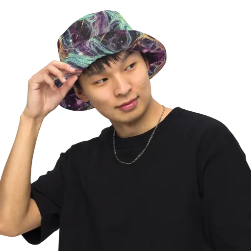 Celestial Vines on a Reversible Bucket Hat