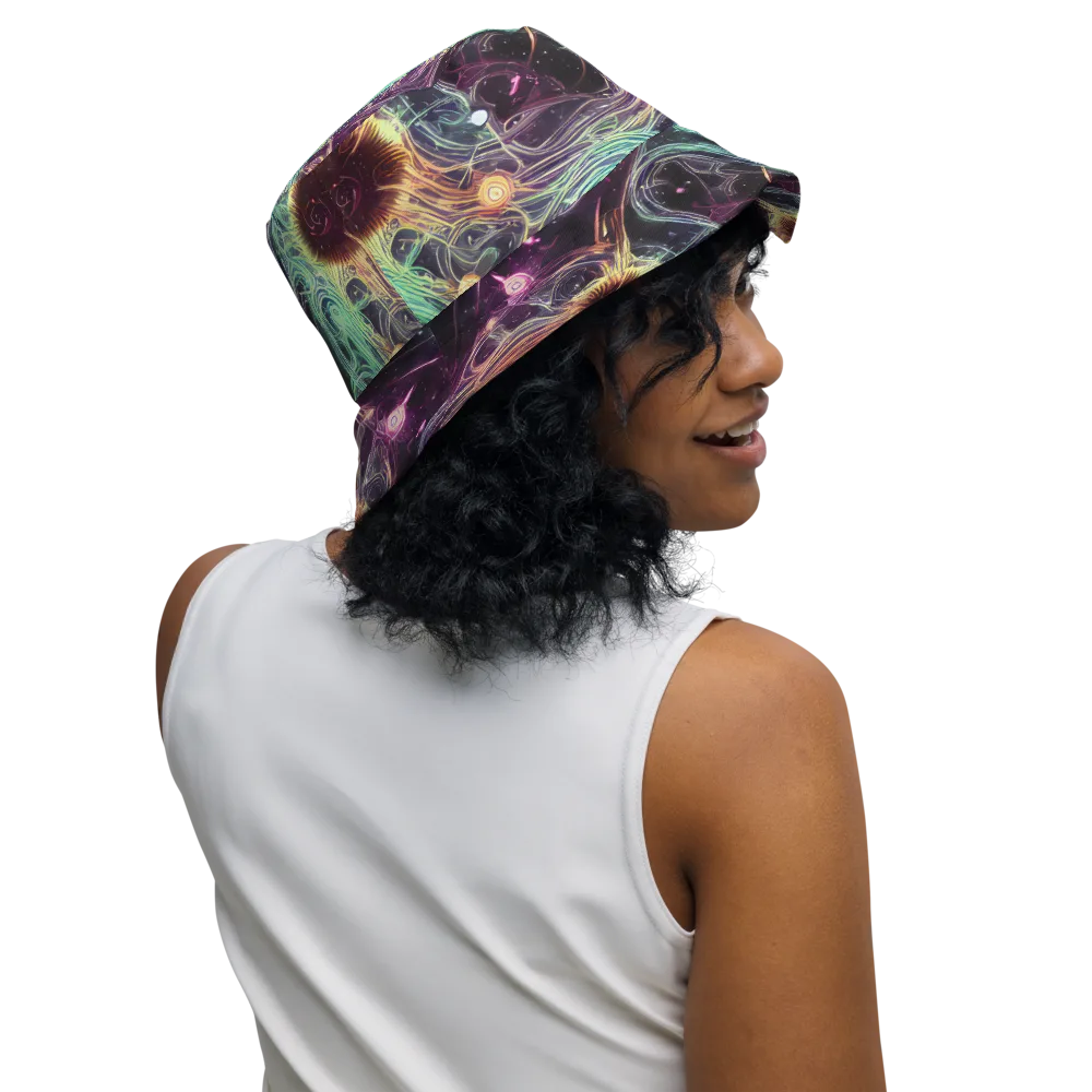 Celestial Vines on Reversible Bucket Hat — Right Outside