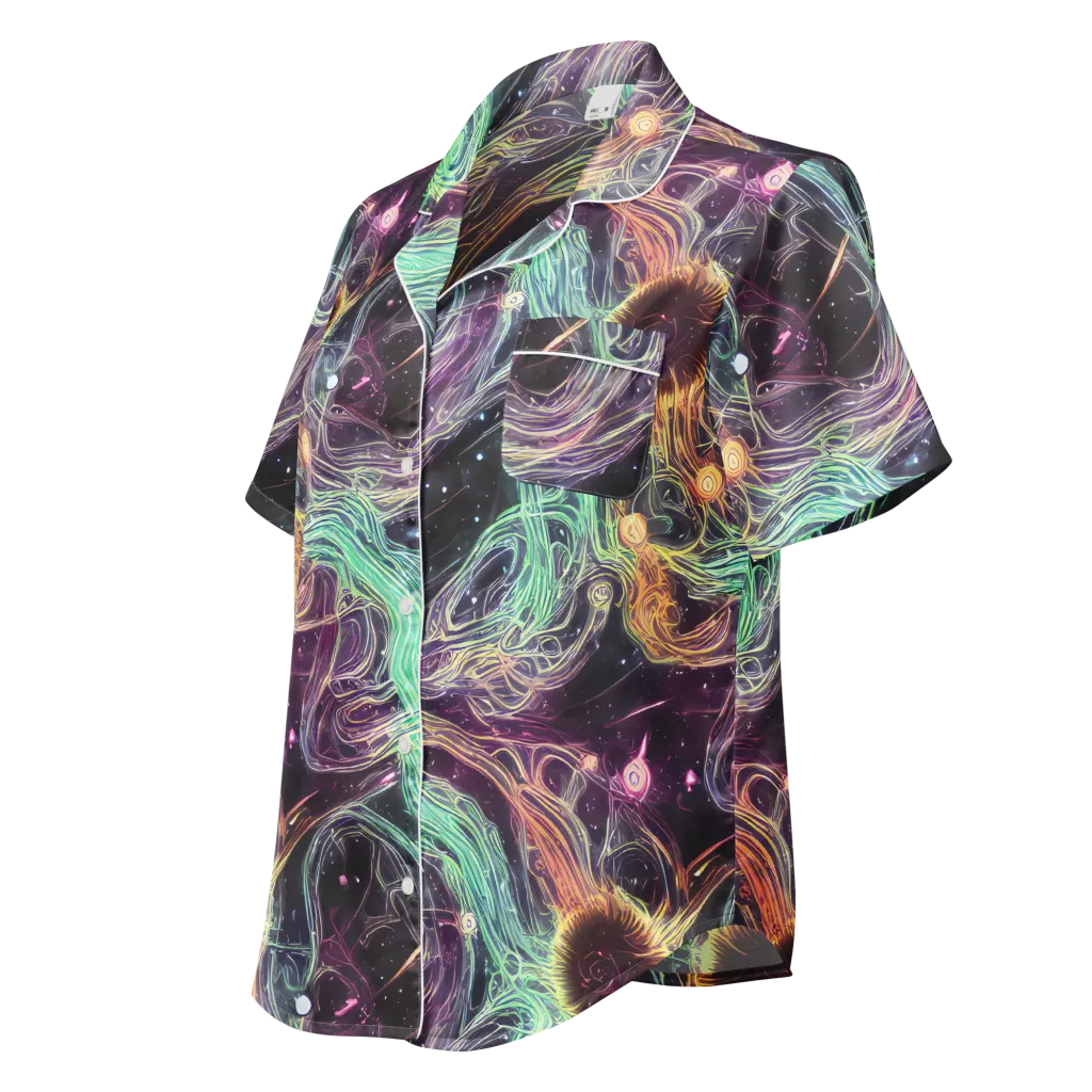 Celestial Vines on Women's Short Sleeve Pajama Top — Left Front