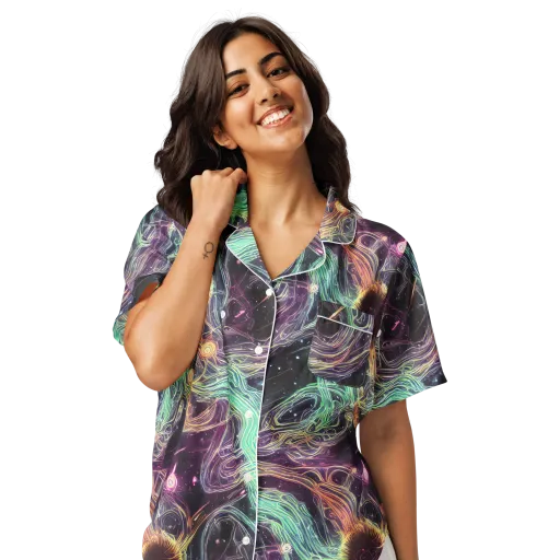 Celestial Vines on a Women's Short Sleeve Pajama Top