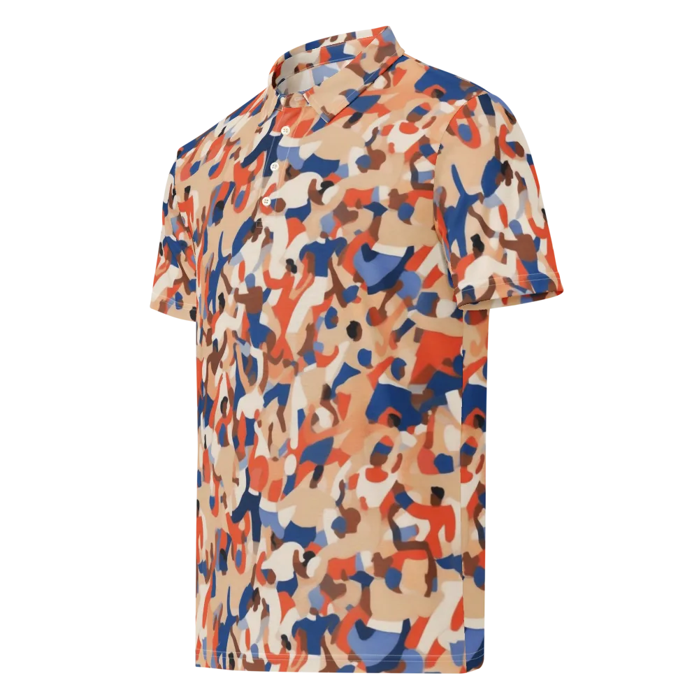 Cobalt Crowd on Men's Slim Fit Polo Shirt — Left Front