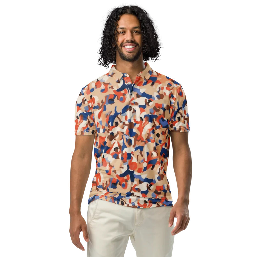 Cobalt Crowd on Men's Slim Fit Polo Shirt — Front