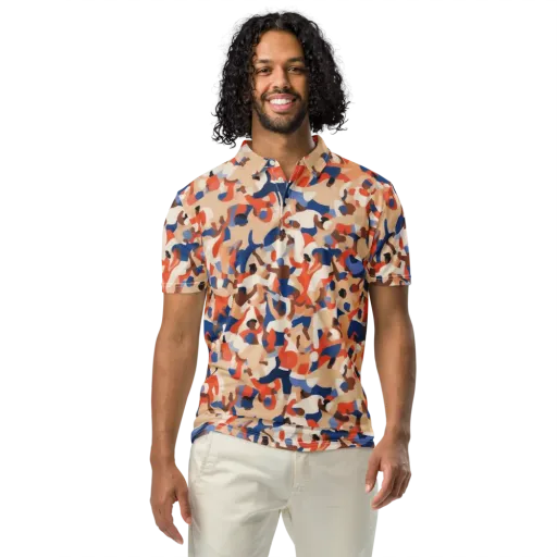 Cobalt Crowd on a Men's Slim Fit Polo Shirt