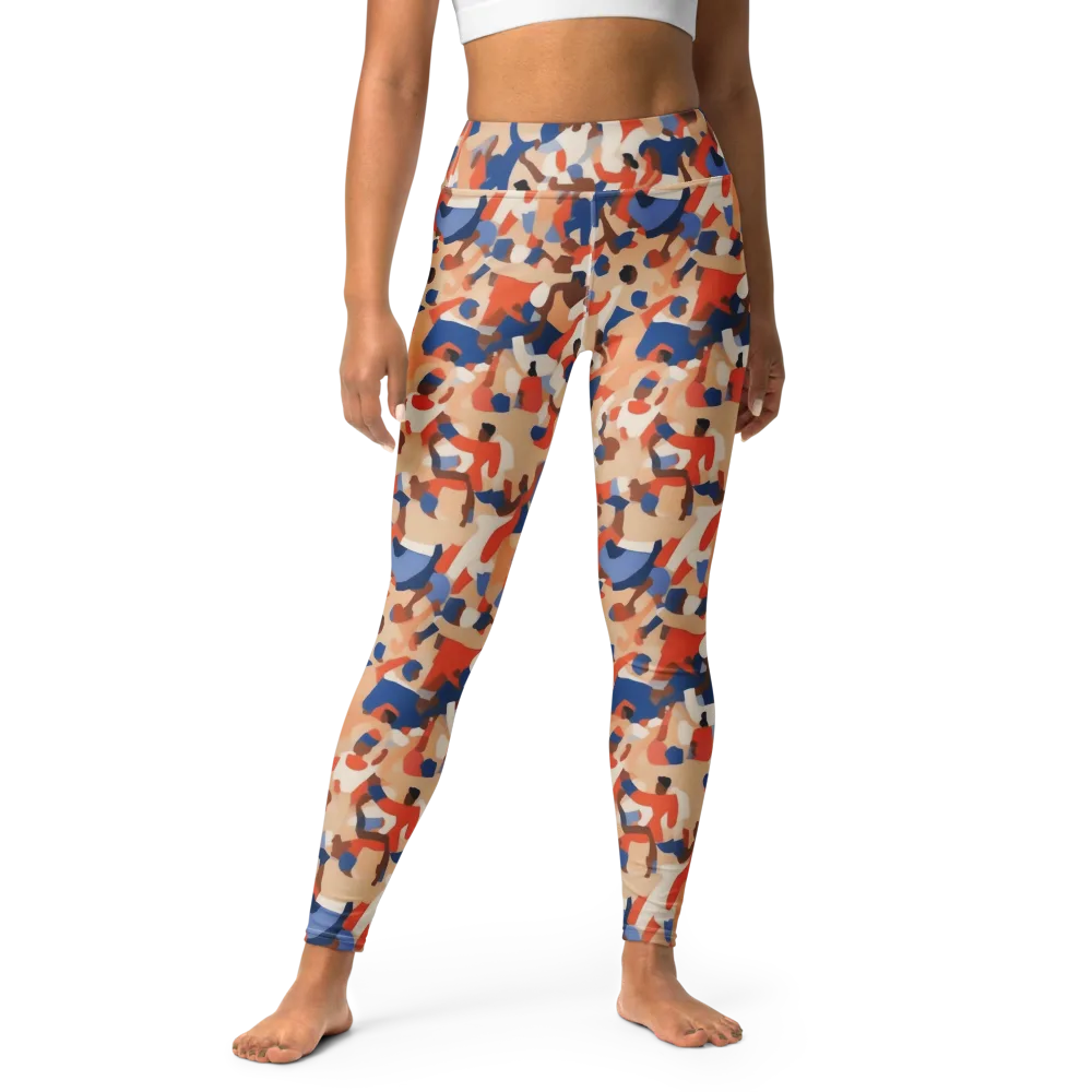 Cobalt Crowd on Yoga Leggings — Front