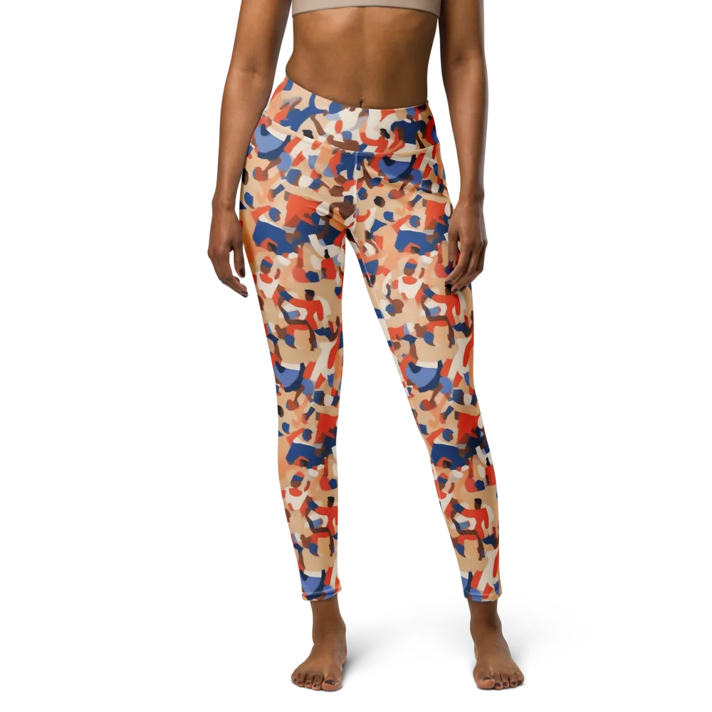 Cobalt Crowd on Yoga Leggings — Front