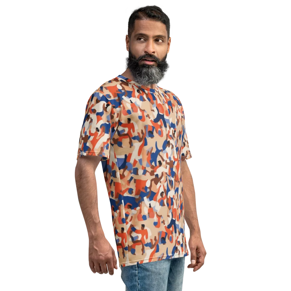 Cobalt Crowd on Men's Crew Neck T-Shirt — Right
