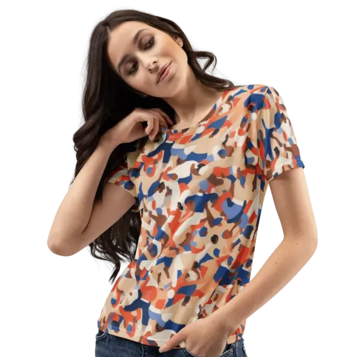 Cobalt Crowd on a Women's Crew Neck T-Shirt