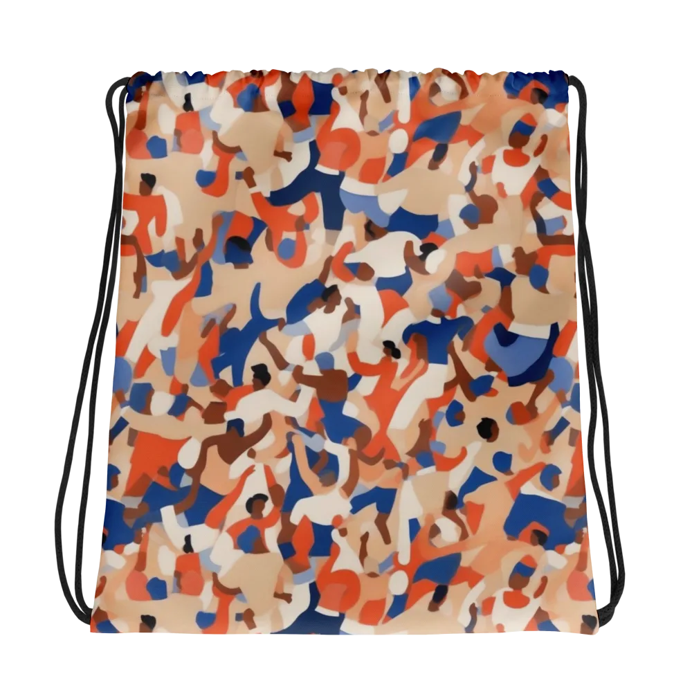 Cobalt Crowd on Drawstring Bag — Photo