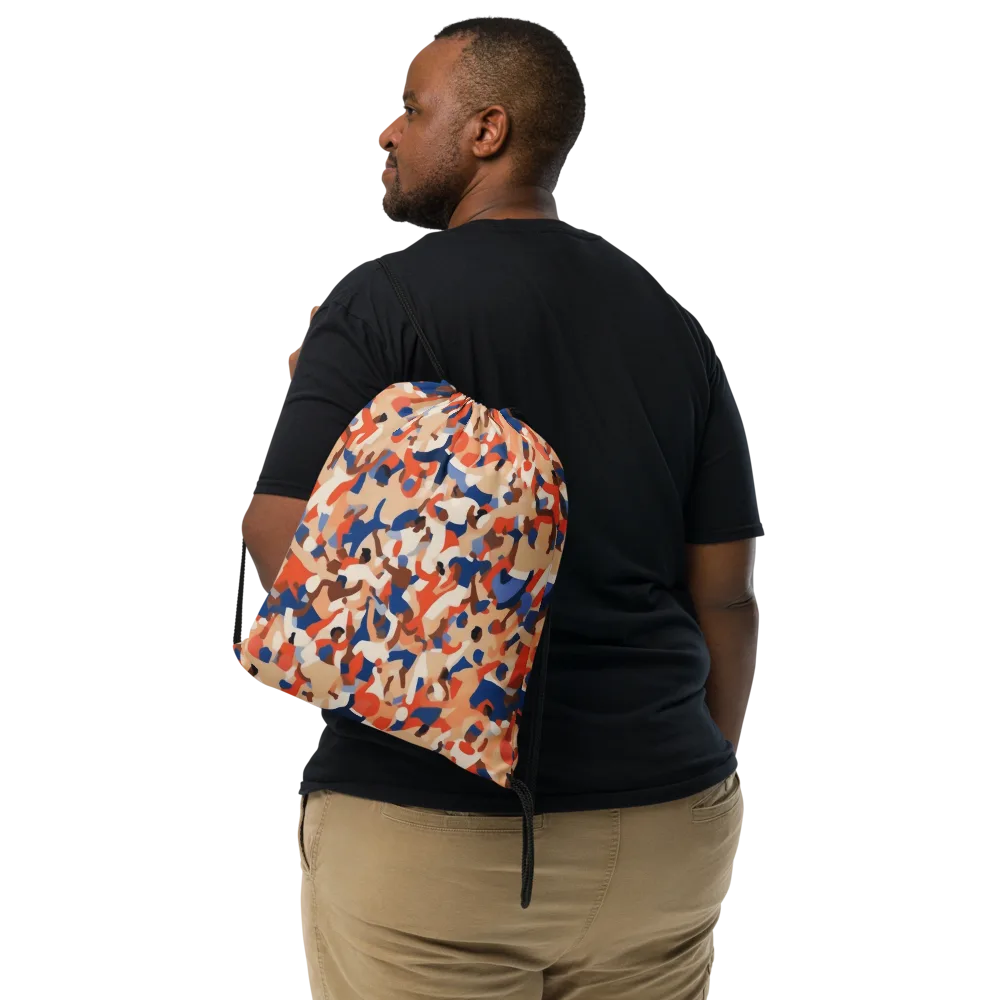 Cobalt Crowd on Drawstring Bag — Front
