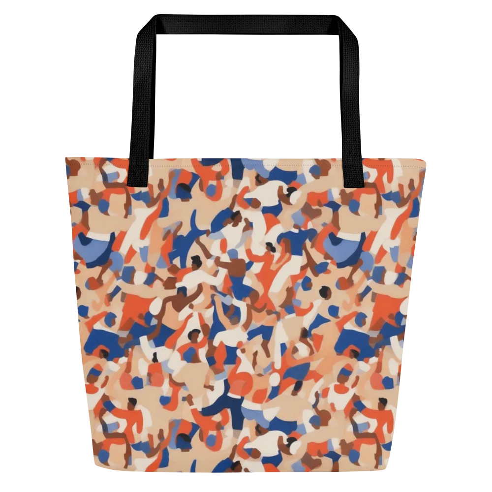 Cobalt Crowd on Large Tote Bag W/ Pocket — Front