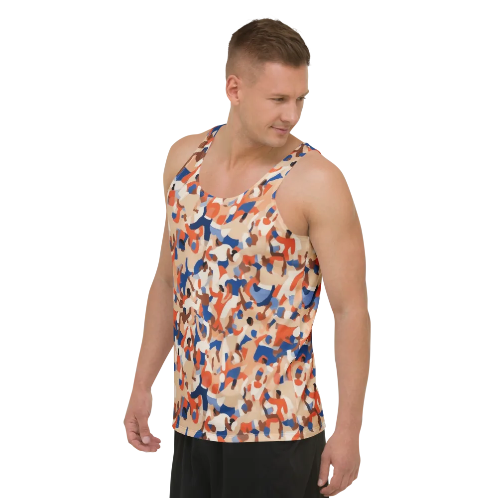 Cobalt Crowd on Men's Tank Top — Left Front