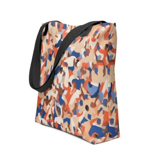 Cobalt Crowd on a Tote Bag