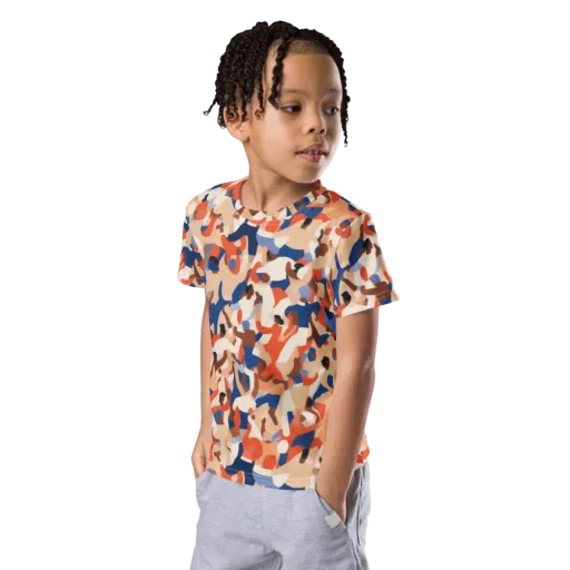 Cobalt Crowd on a Kids Crew Neck T-Shirt