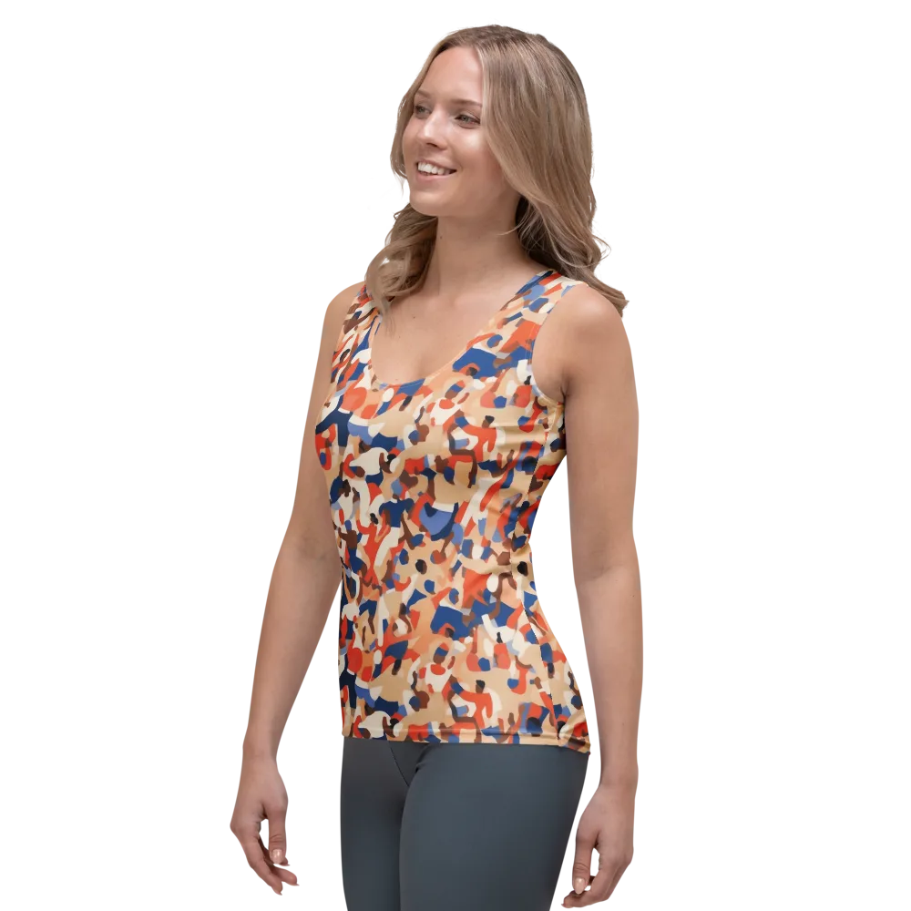 Cobalt Crowd on Women's Tank Top — Left Front