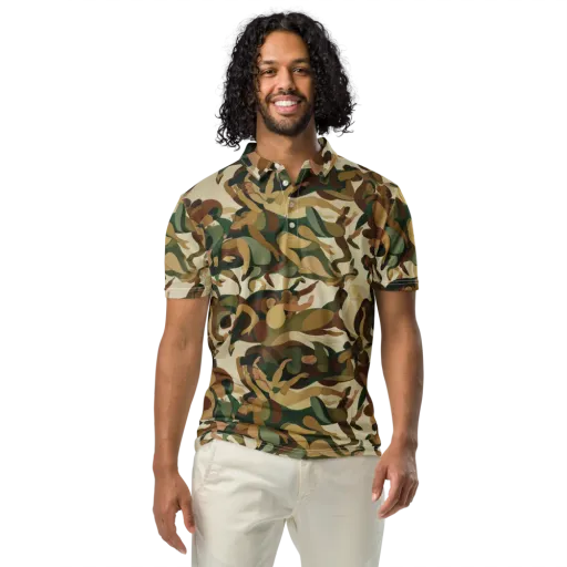 Terpsichore Drift on a Men's Slim Fit Polo Shirt