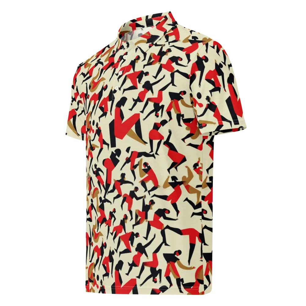 Vermilion Motion on Men's Slim Fit Polo Shirt — Left Front