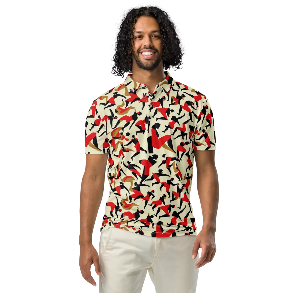 Vermilion Motion on Men's Slim Fit Polo Shirt — Front