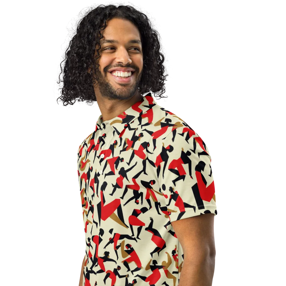 Vermilion Motion on Men's Slim Fit Polo Shirt — Left Front