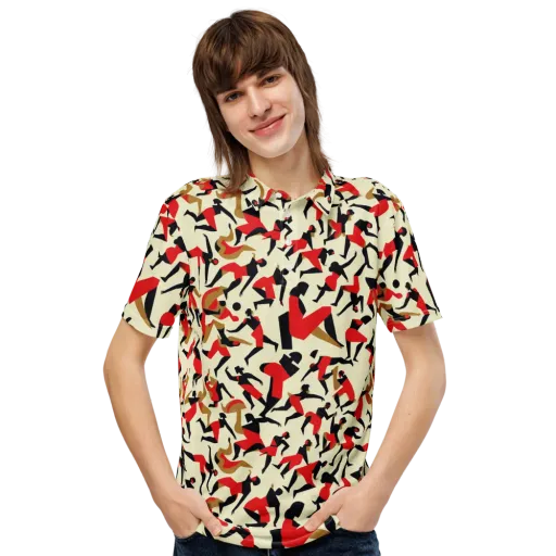 Vermilion Motion on a Men's Slim Fit Polo Shirt
