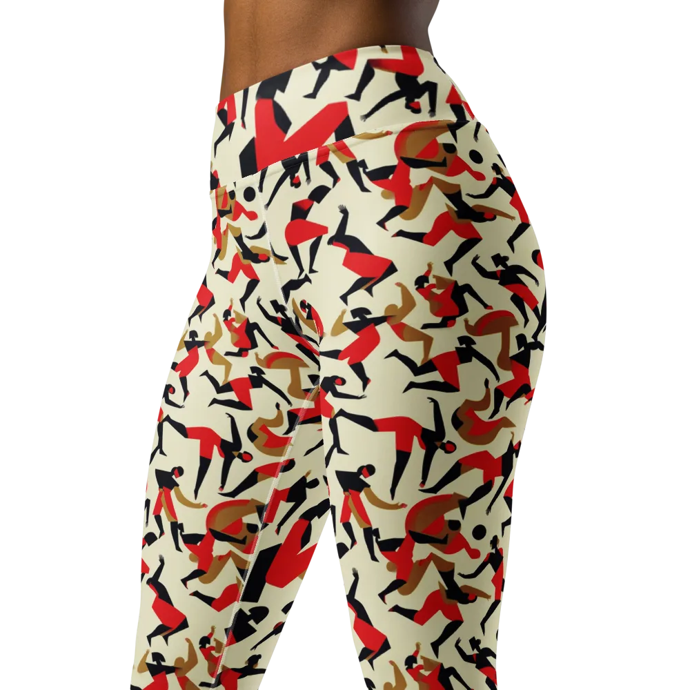 Vermilion Motion on Yoga Leggings — Left Front