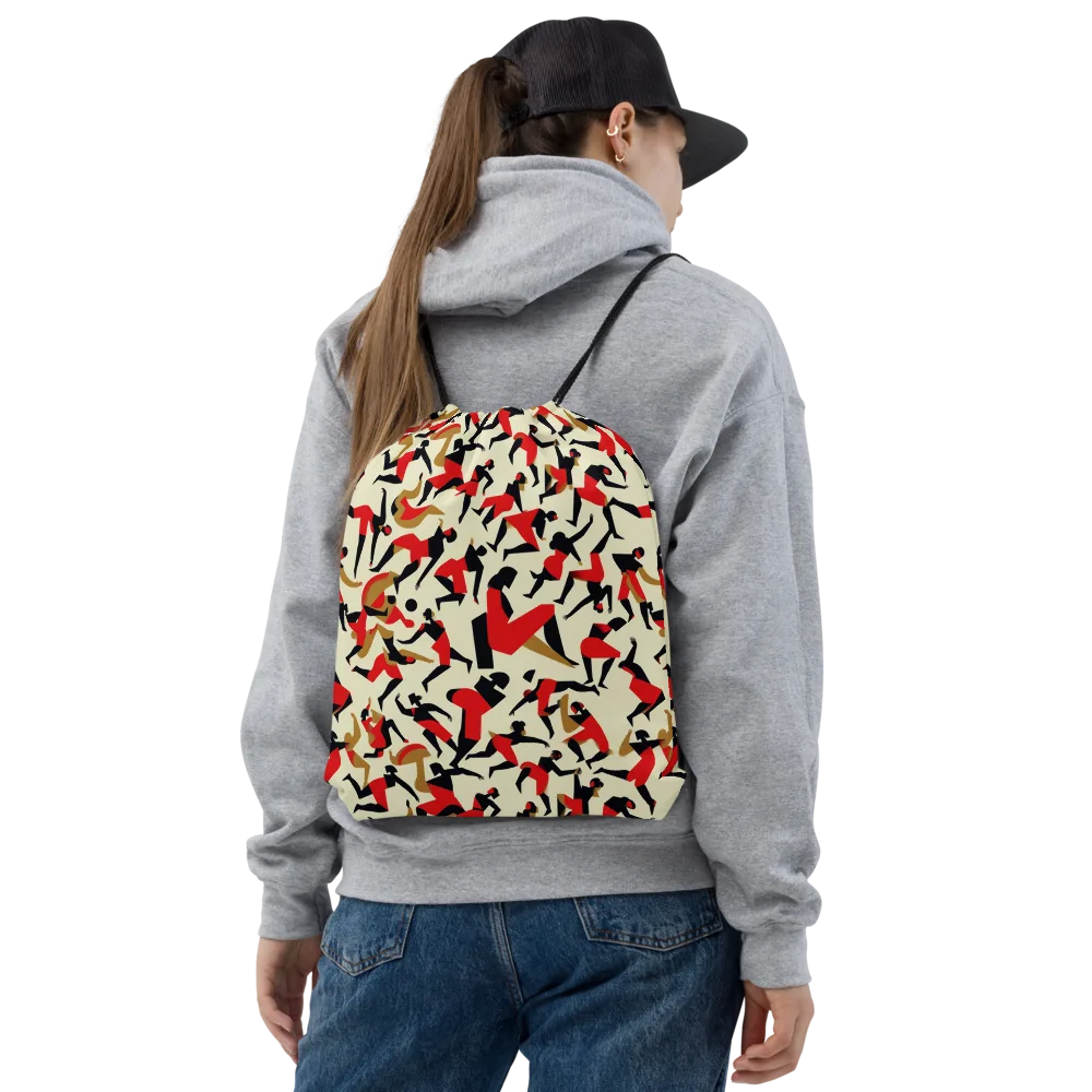 Vermilion Motion on Drawstring Bag — Front