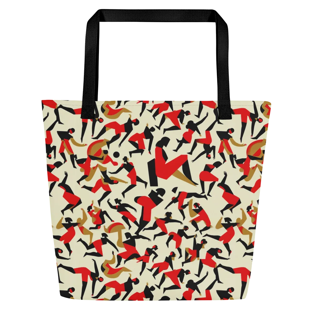 Vermilion Motion on Large Tote Bag W/ Pocket — Front