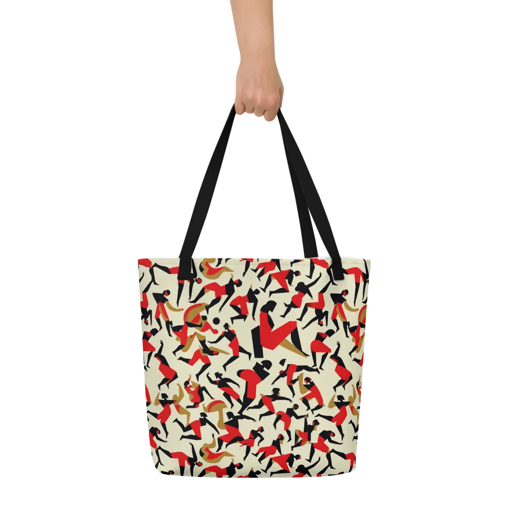 Vermilion Motion on Large Tote Bag W/ Pocket — Front