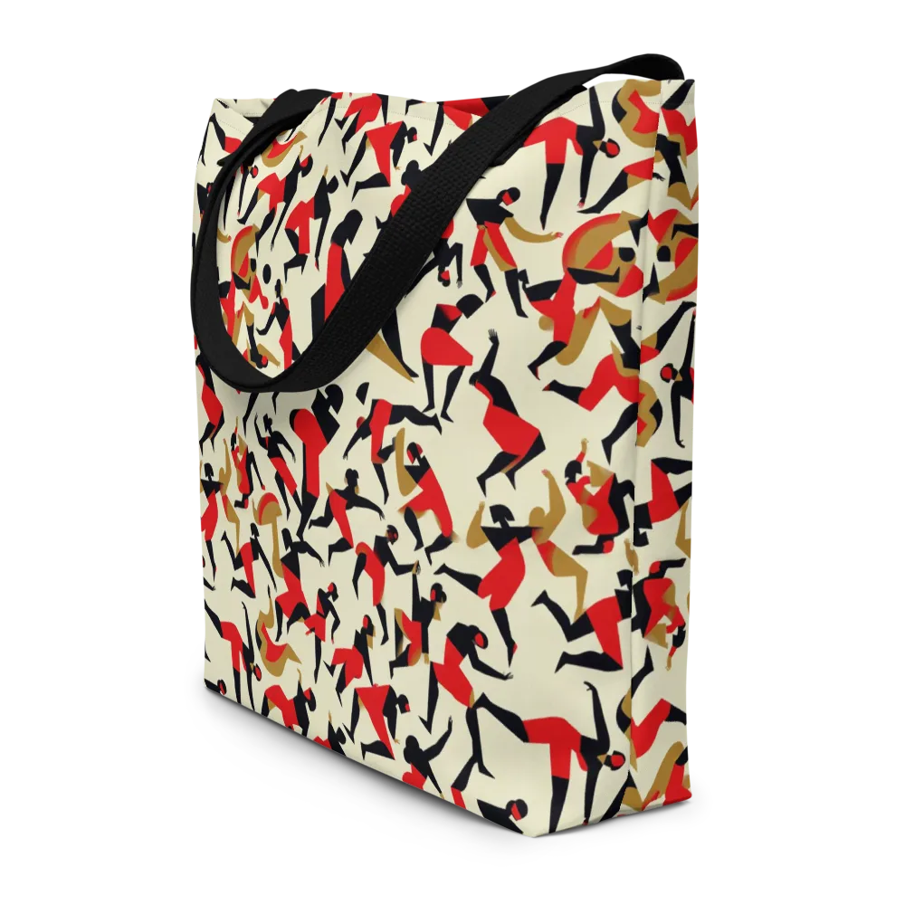 Vermilion Motion on Large Tote Bag W/ Pocket — Front