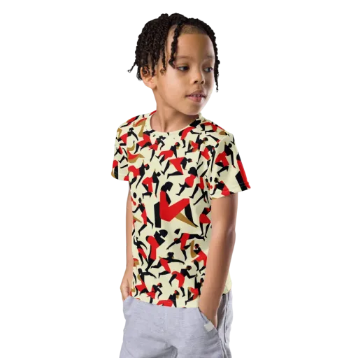 Vermilion Motion on a Kids Crew Neck T-Shirt