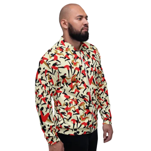Vermilion Motion on a Bomber Jacket