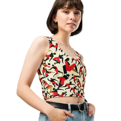 Vermilion Motion on a Crop Top